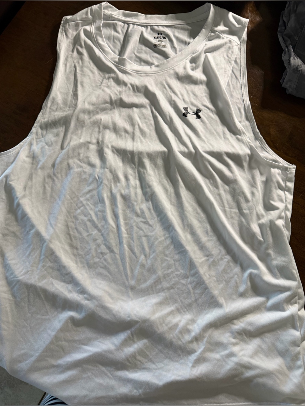 Under Armour Men's White Performance Tank Top with Black Logo